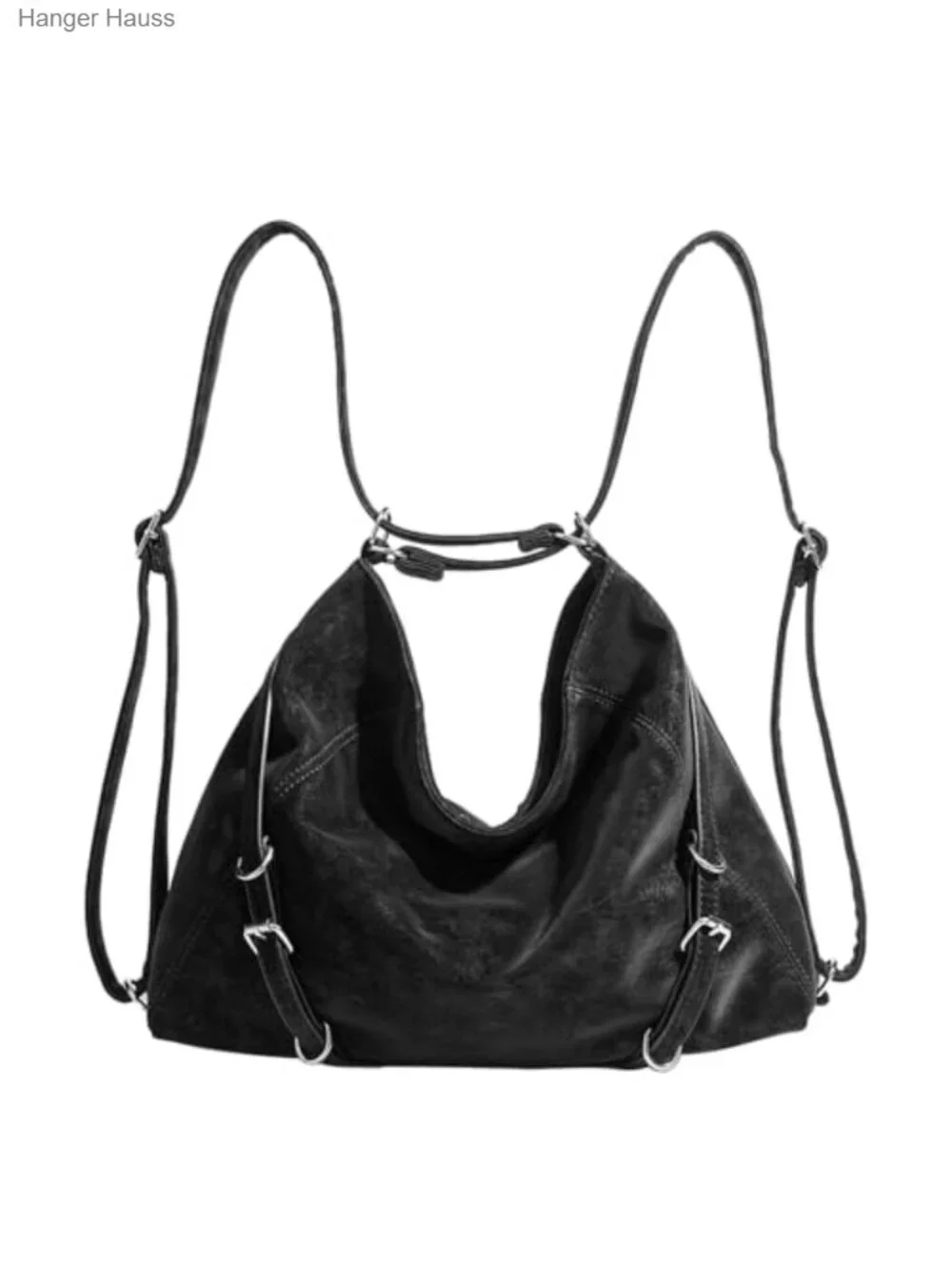 3-Way Convertible Hobo Bag for Women Soft Faux Leather Shoulder Backpack Tote